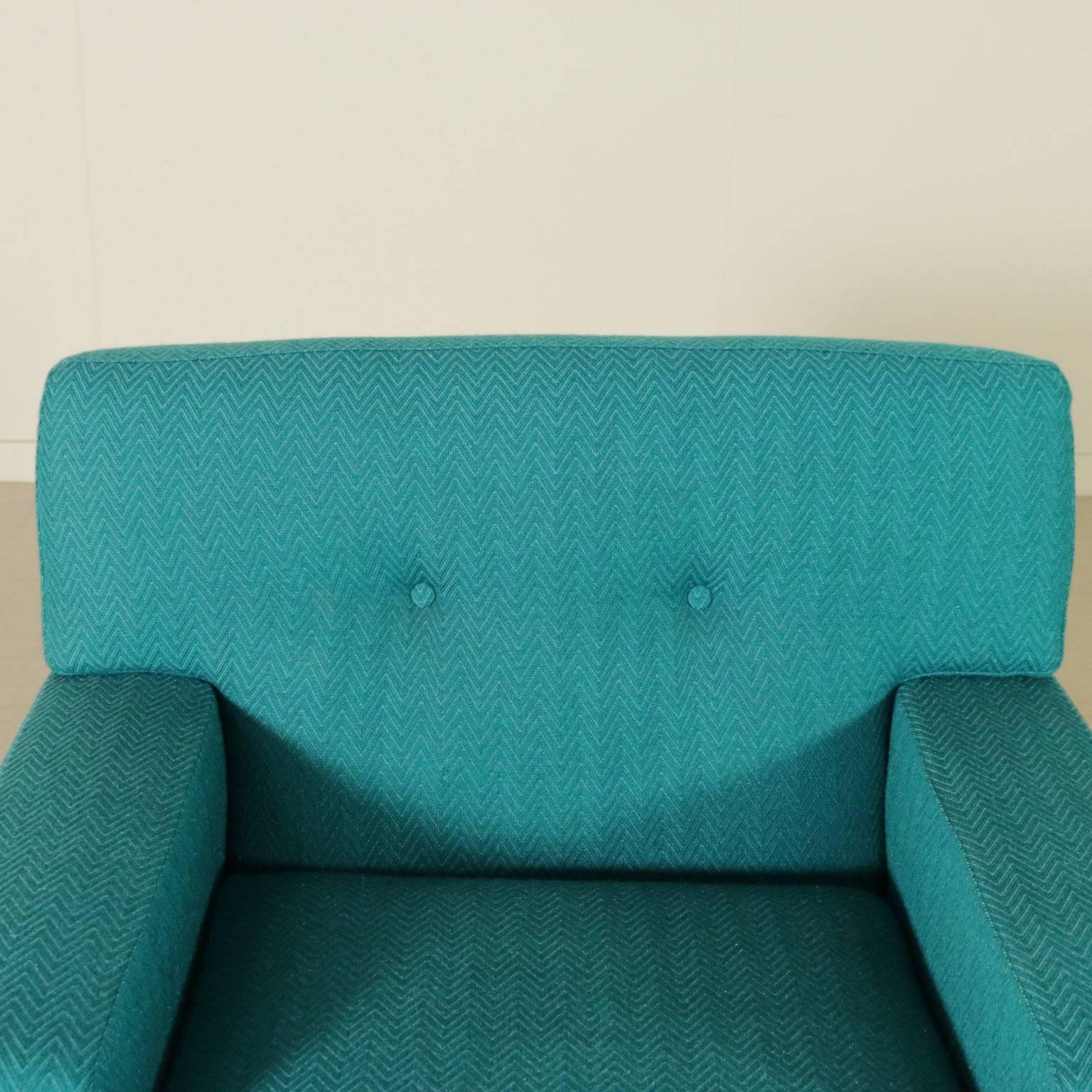 A pair of armchairs designed by Marco Zanuso for Arflex in 1962. Foam latex, fabric upholstery. Model: Square. Manufactured in Giussano, Italy, 1970s-1980s.