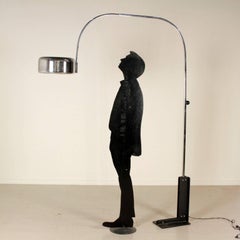 Floor Lamp Lacquered and Chromed Metal Vintage Manufactured in Italy, 1960s
