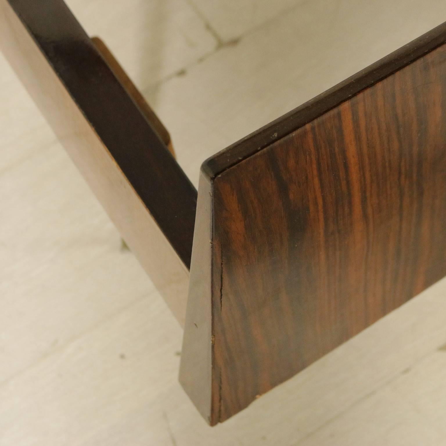 Double Bed Hanging Bedside Tables Rosewood Veneer Vintage, Italy, 1950s-1960s 1