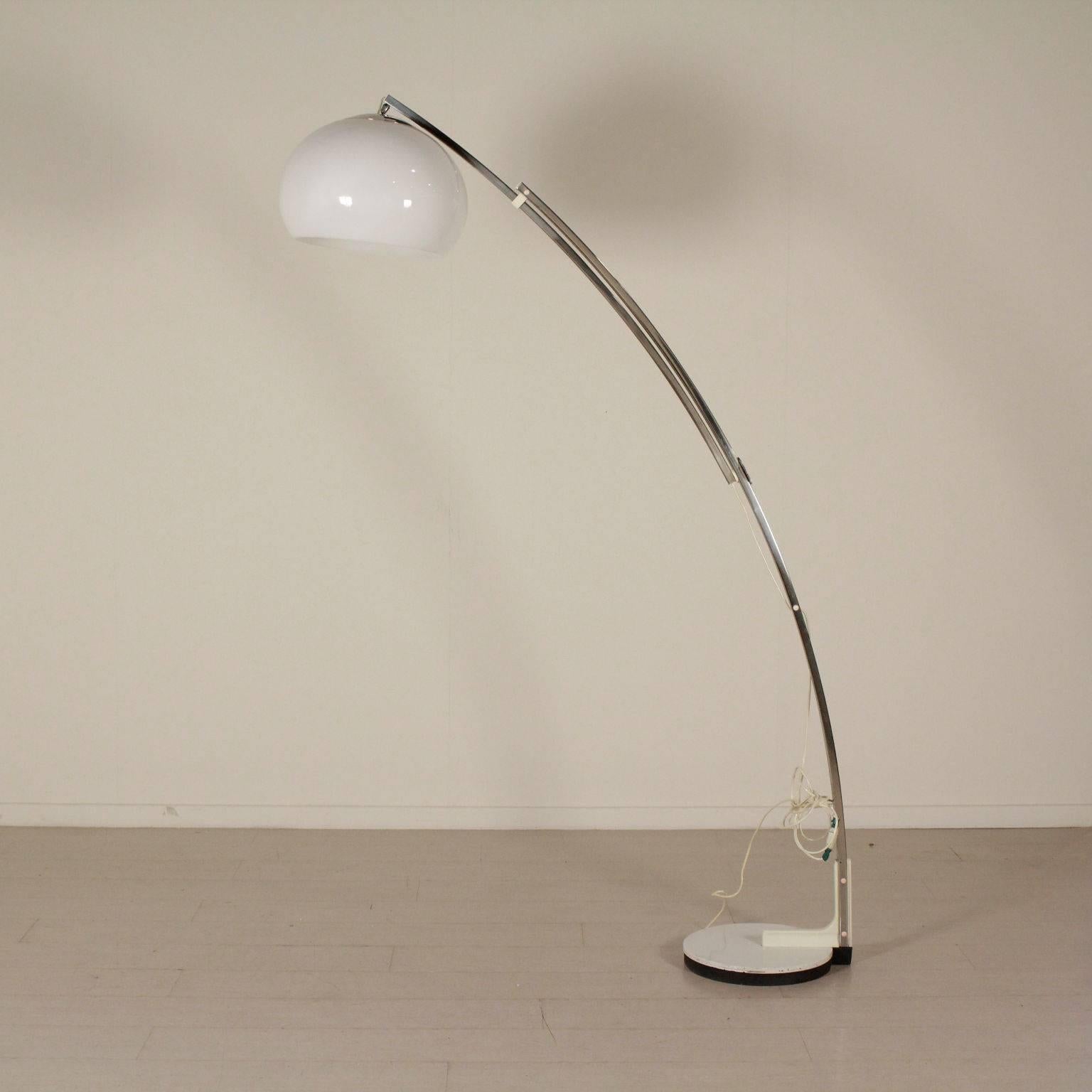 Italian Extensible Floor Lamp Metal Chromed Aluminium Vintage, Italy, 1960s