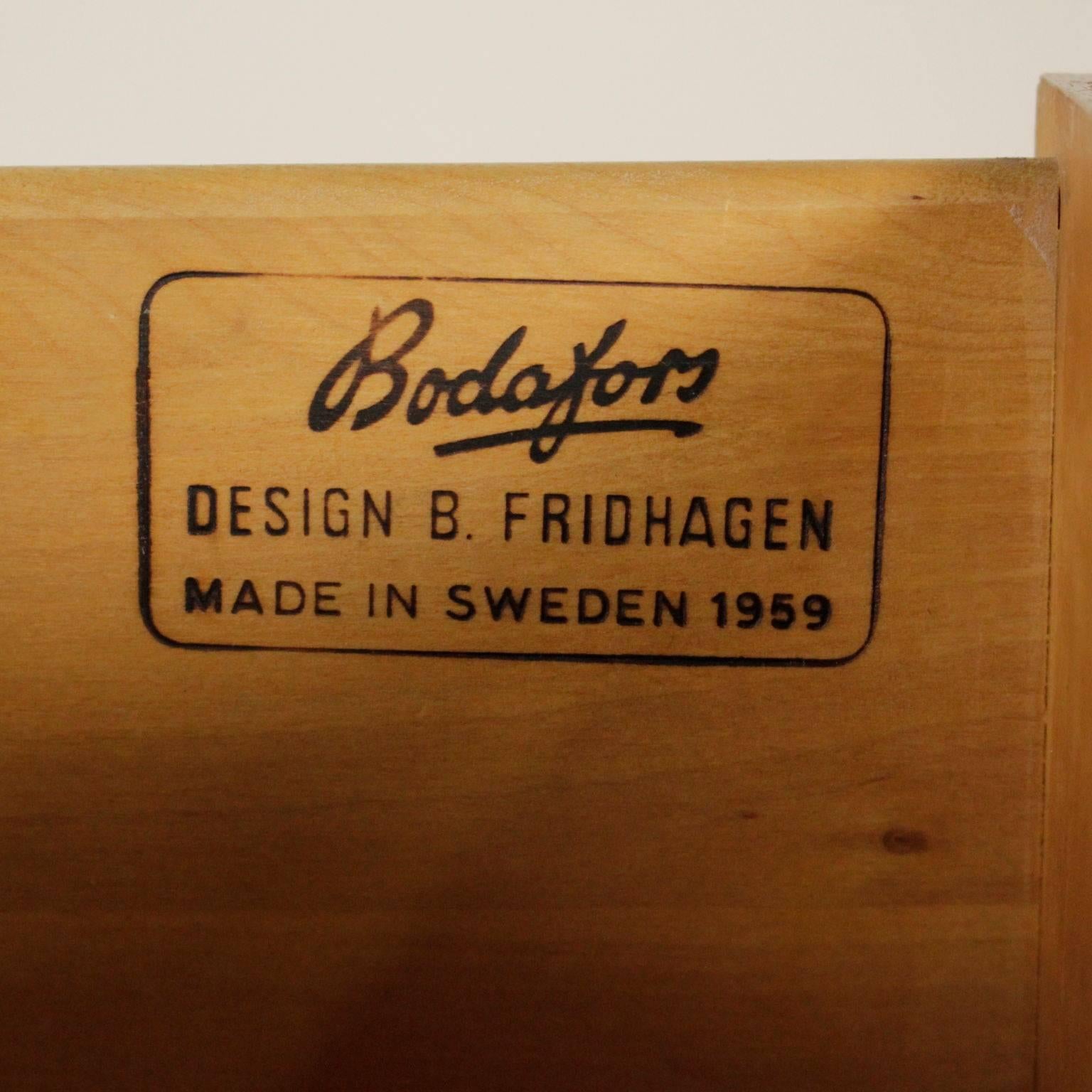 Mid-Century Modern Swedish Chest of Drawers by Bertil Fridhagen for Bodafors Teak Vintage, 1959