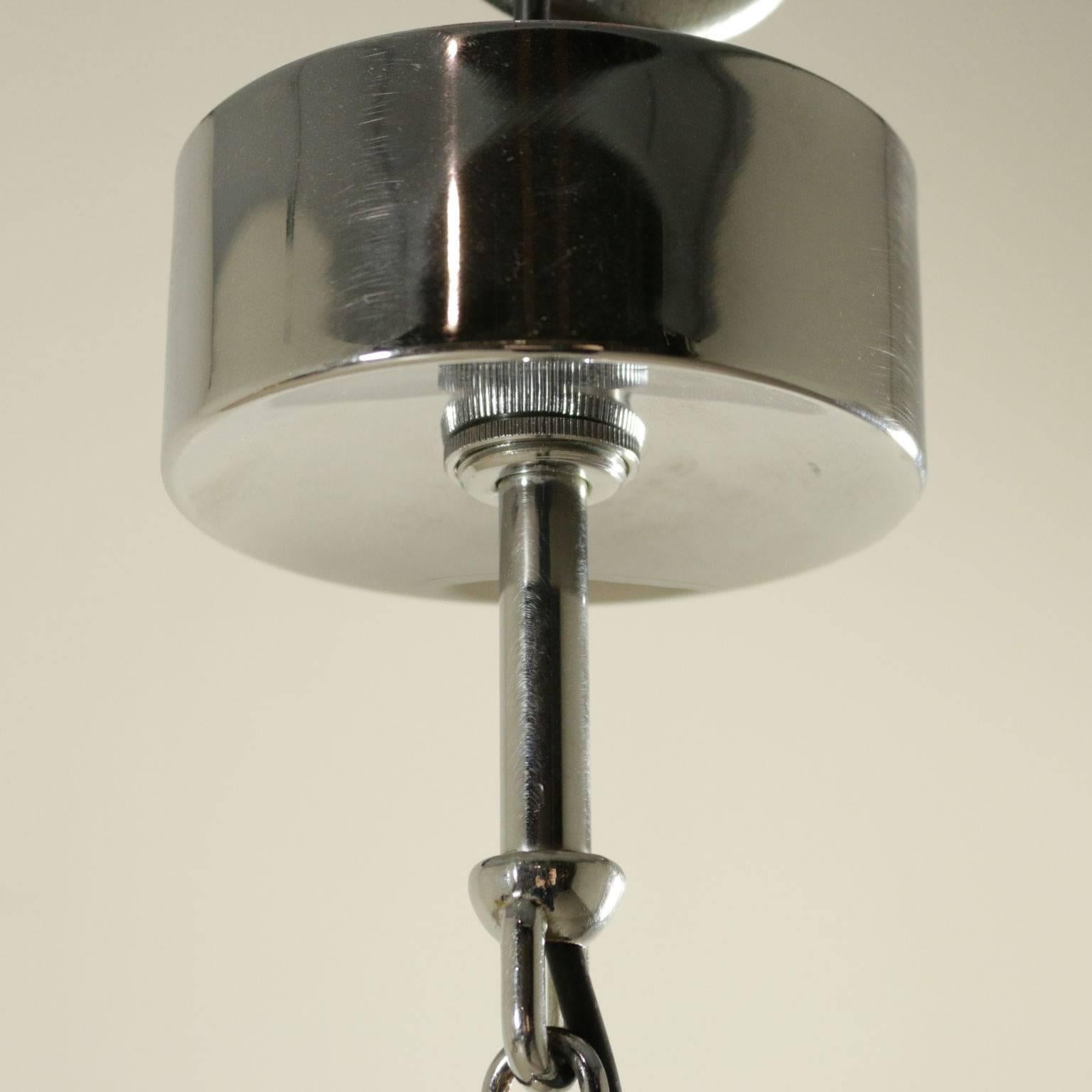 Mid-Century Modern Ceiling Lamp by Sciolari Chromed Metal Acrylic Glass Vintage, Italy, 1970s