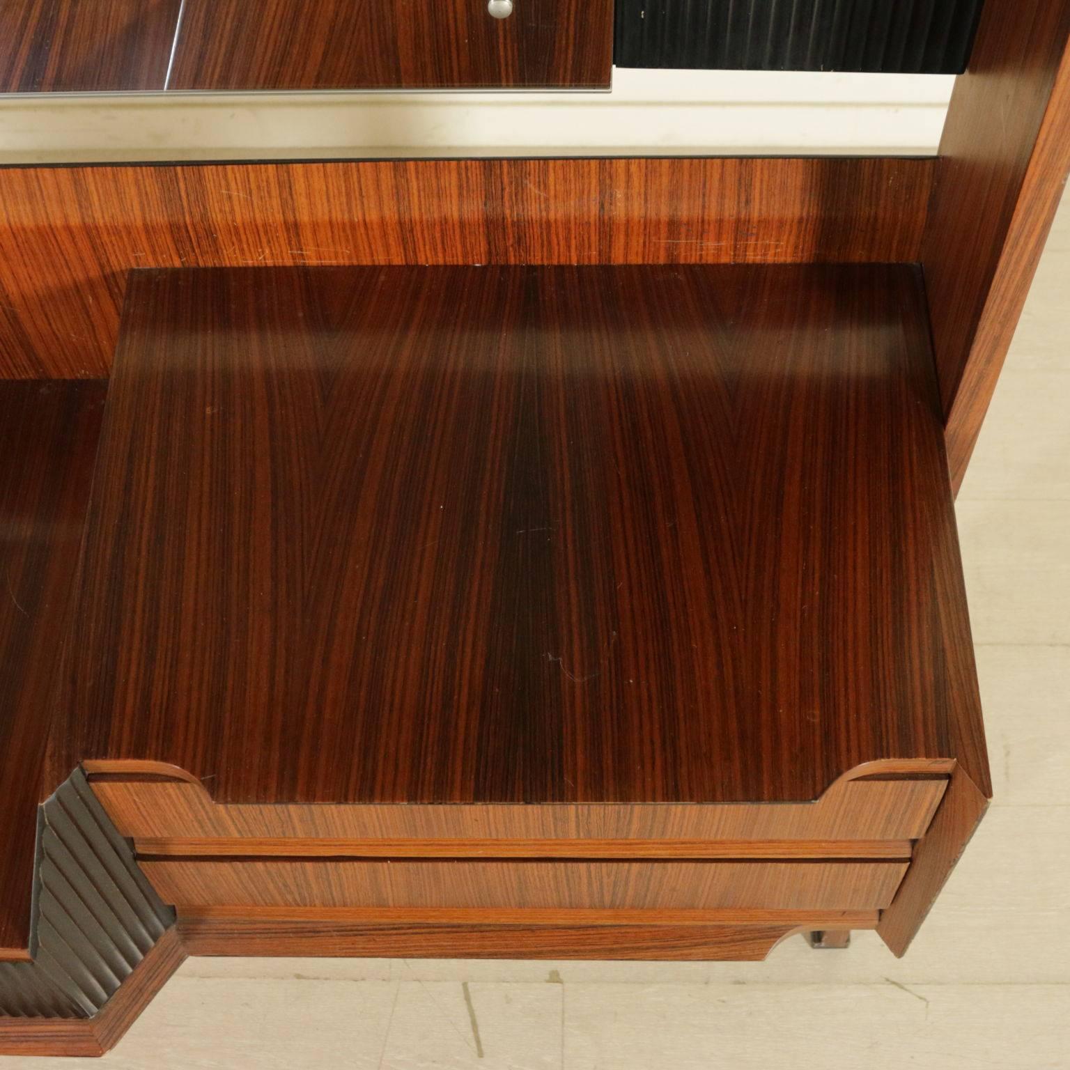 Dressing Table with Mirror and Drawers Rosewood Veneer Vintage, Italy, 1960s 2