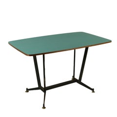 Table Metal Basement Brass Formica Vintage Manufactured in Italy, 1950s-1960s