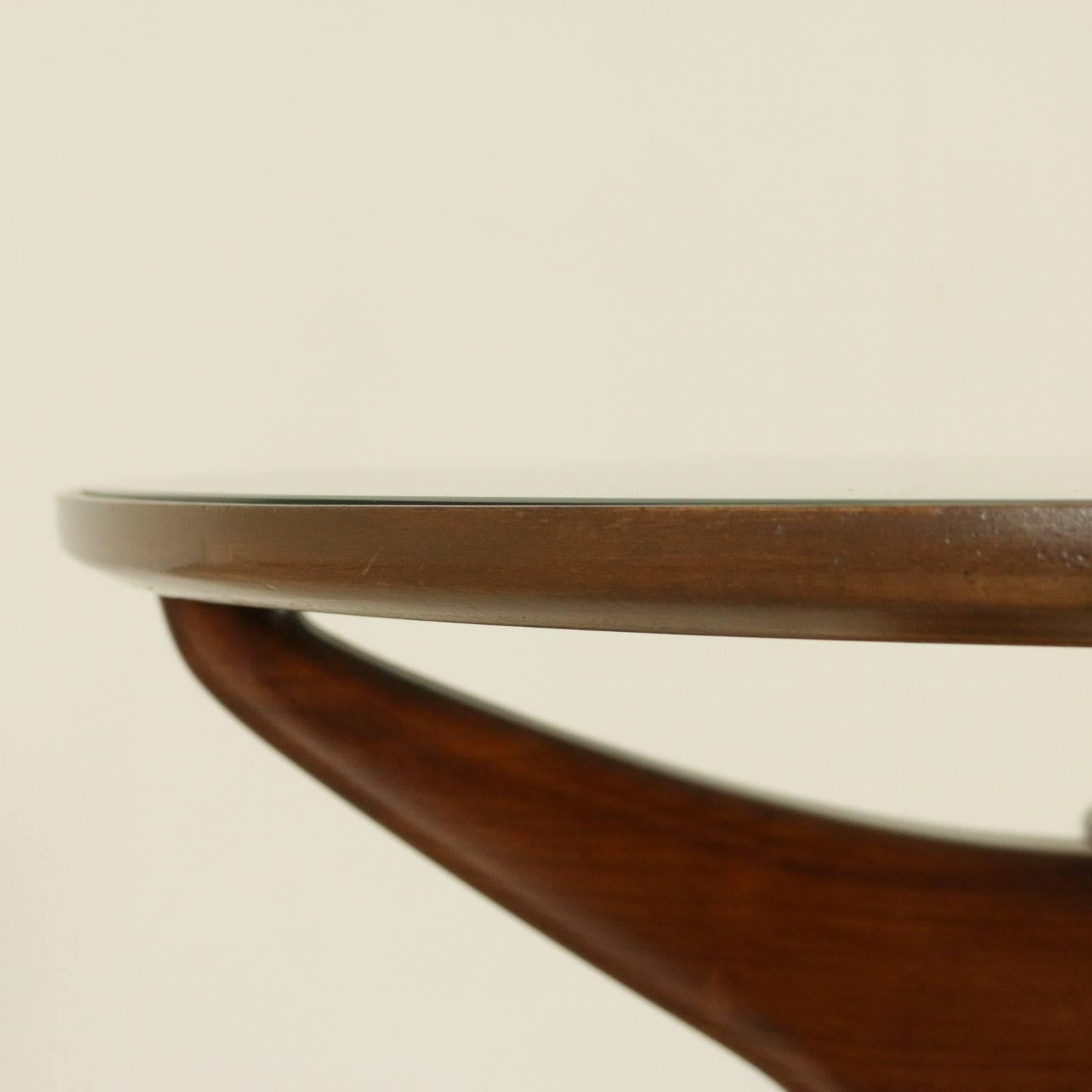 Italian Table designed by Gambarelli Beech Rosewood Glass Vintage, Italy, 1958