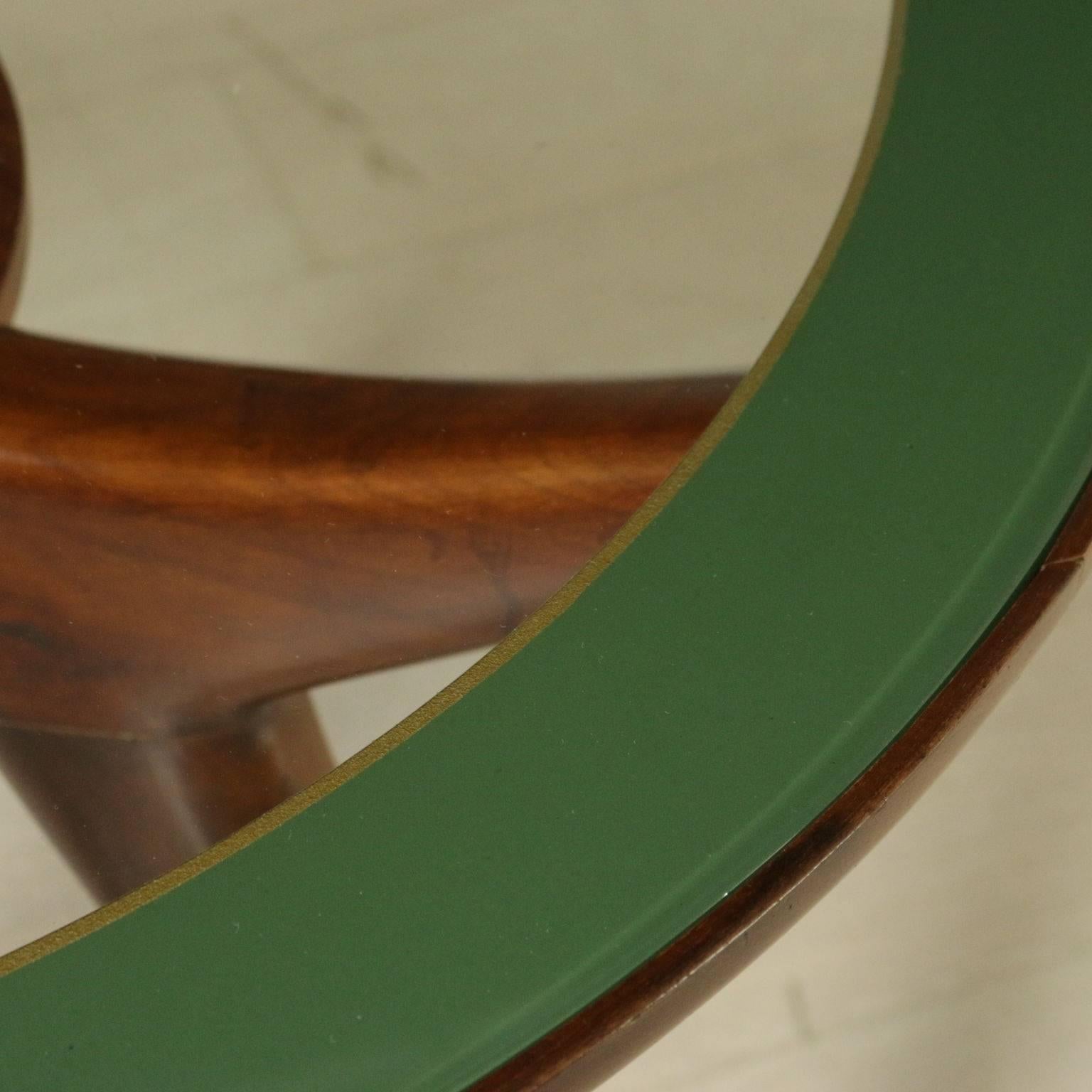 Table designed by Gambarelli Beech Rosewood Glass Vintage, Italy, 1958 2