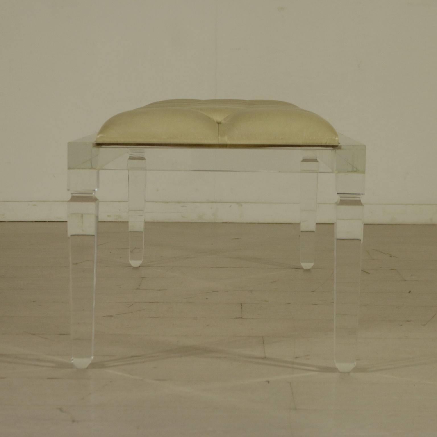Bench Designed for Fabian Art Acrylic Leatherette Vintage Italy, 1980s 1