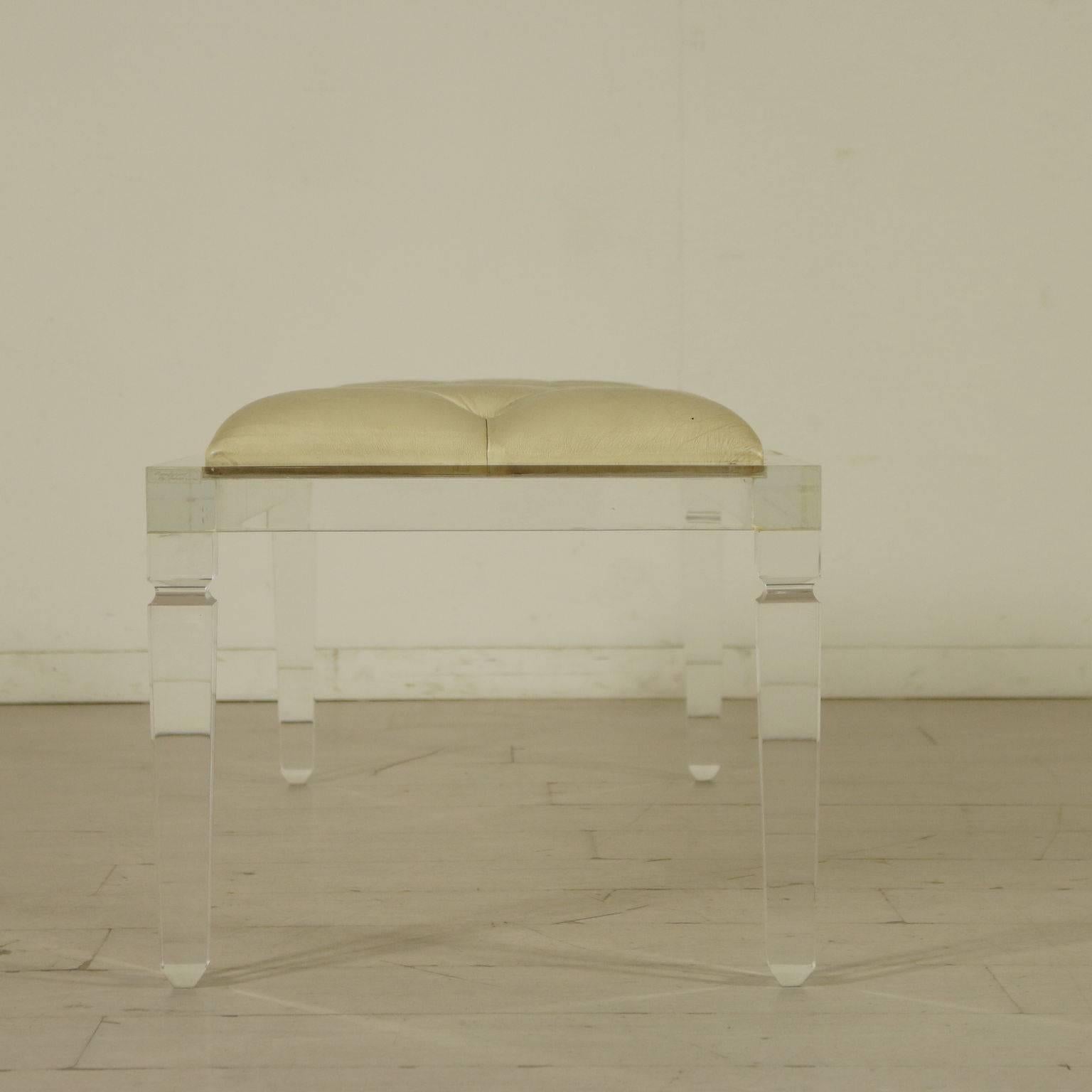Bench Designed for Fabian Art Acrylic Leatherette Vintage Italy, 1980s 3