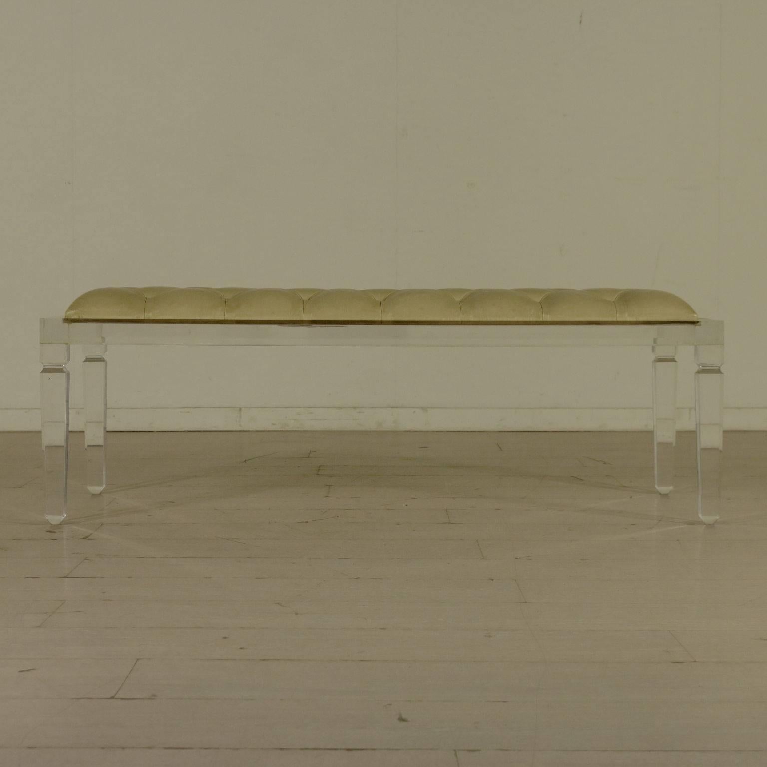 Bench Designed for Fabian Art Acrylic Leatherette Vintage Italy, 1980s 2