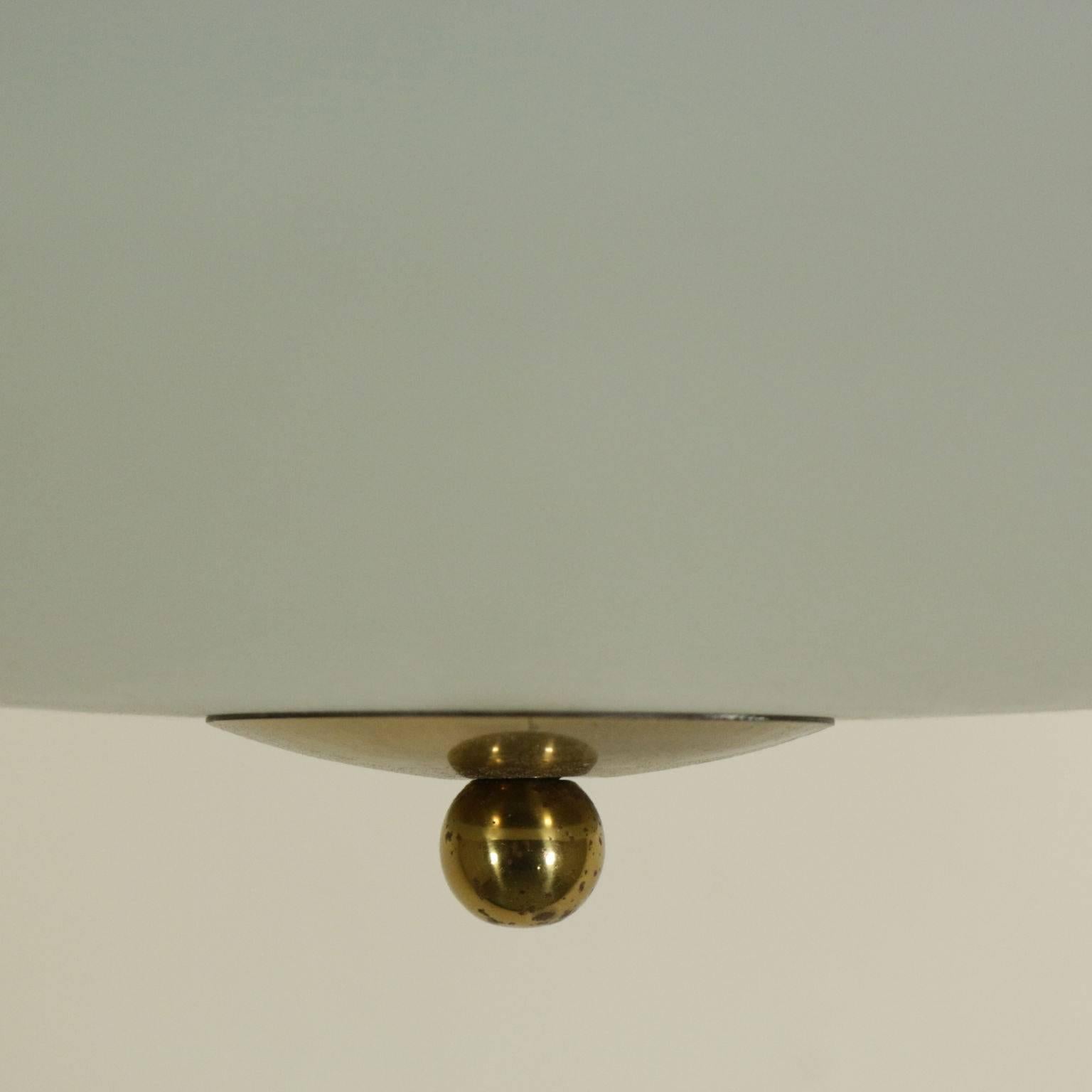 Italian Ceiling Lamp in the Style of Pietro Chiesa Metal Brass Vintage, Italy, 1950s