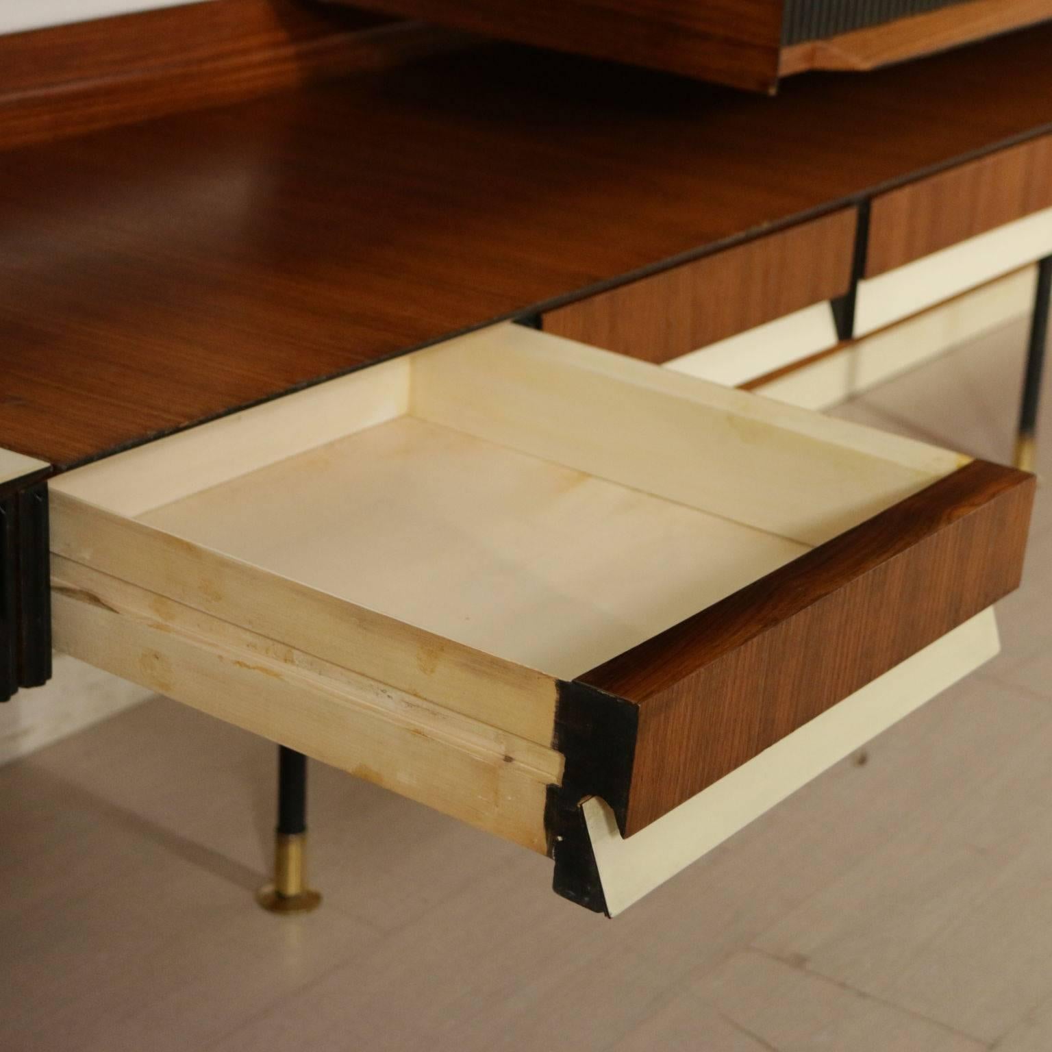 Living Room Cupboard Rosewood Veneer Formica Vintage Manufactured in Italy 1960 1
