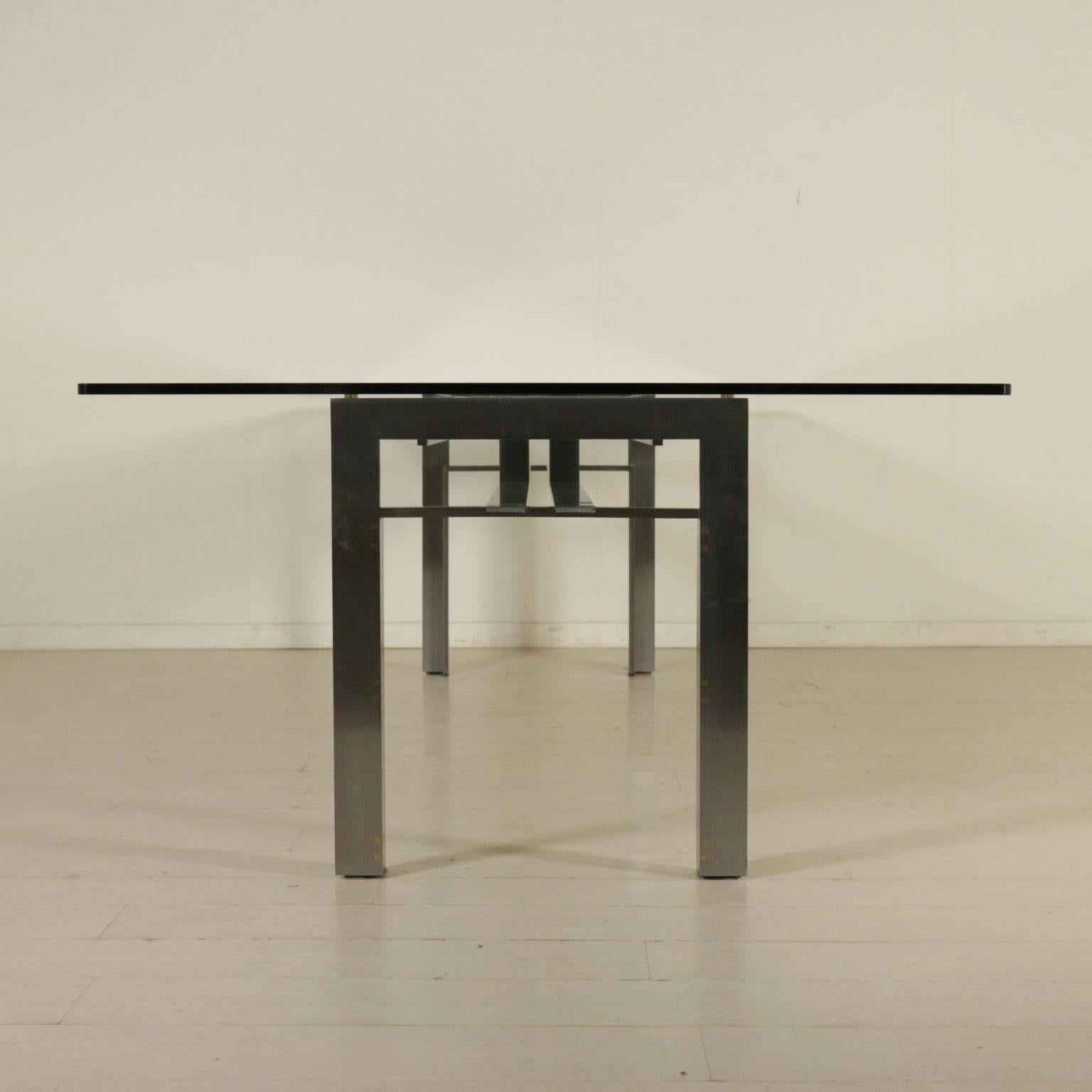Doge Table by Carlo Scarpa for Simon Steel Brass Glass, Italy, 1970s-1980s 4