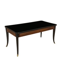 Table Designed for Dassi Solid Stained Ebony Wood Vintage, Italy, 1940s-1950s