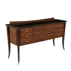 Buffet Designed for Dassi Burl Veneer Stained Ebony Vintage, Italy, 1940s-1950s