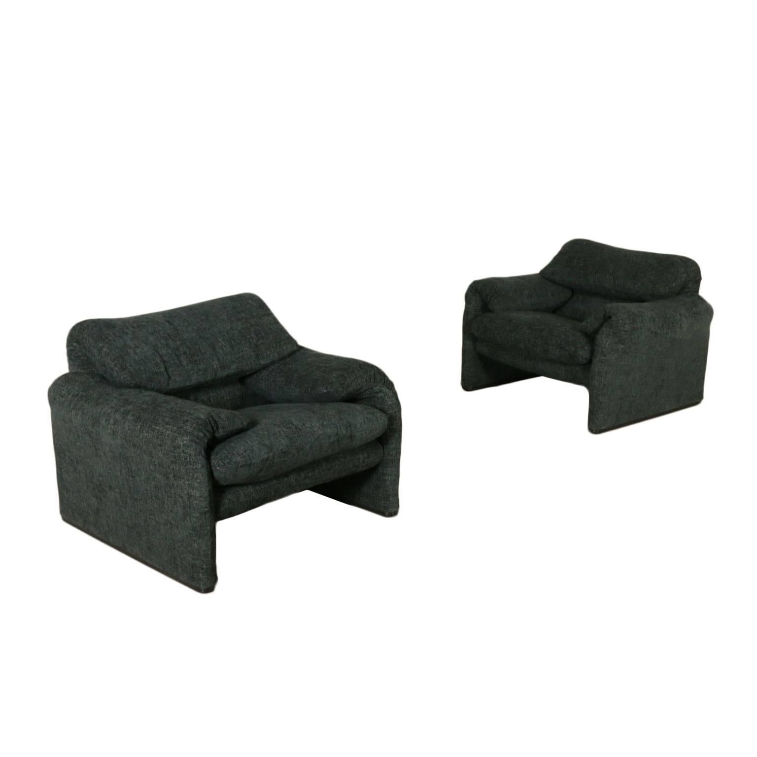 Pair of Armchairs Maralunga Designed for Cassina Vintage, Italy, 1970s-1980s