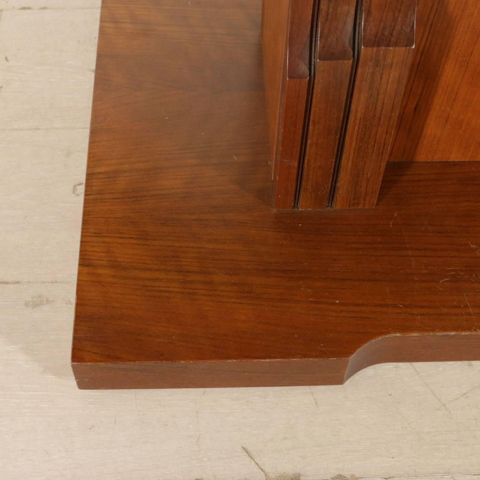 Late 20th Century Desk by Luciano Frigerio Norman African Walnut Veneer Vintage, Italy, 1970s