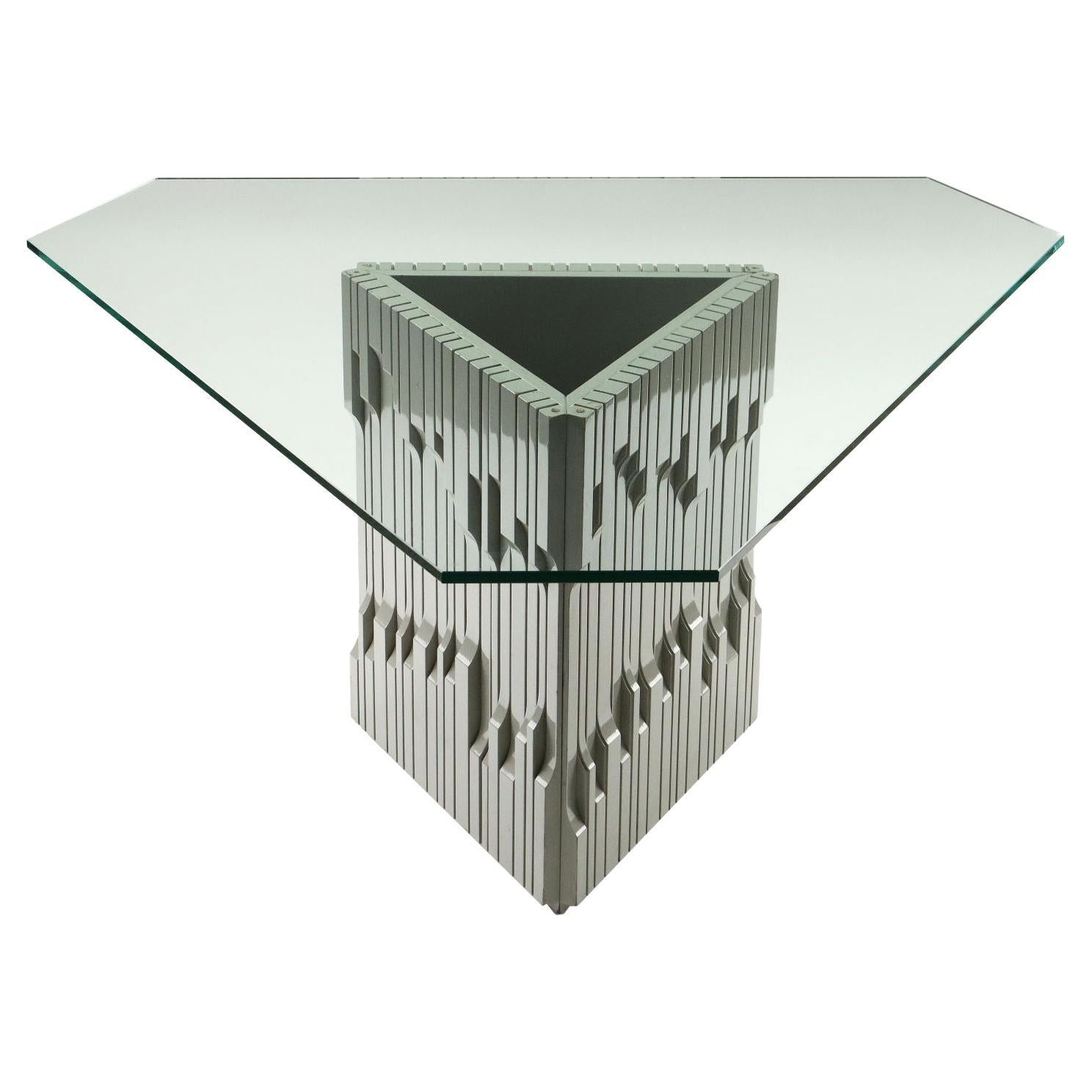 Table Luciano Frigerio Lacquered Wood Glass, Italy, 1970s