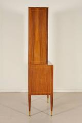 Showcase Paolo Buffa Rosewood Boxwood Inlaid Decorations, Italy, 1950s