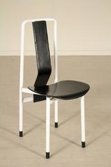 Six Chairs 'Irma' by Achille Castiglioni Metal Nylon Leather Zanotta, 1980s