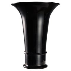 Vaso in Vetro nero Manifattura Seguso Vetri d'Arte Italia Anni '80