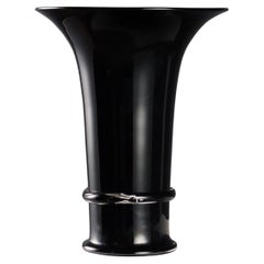 Vaso in Vetro Nero Manifattura Seguso Vetri d'Arte anni 80