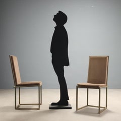Gruppo di quattro sedie beige vintage risalenti agli anni '70-'80