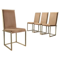 Gruppo di quattro sedie beige vintage risalenti agli anni '70-'80