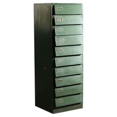 Mid-Century Modern Metal Chest of Drawers, Green, Italy, 1960s Design
