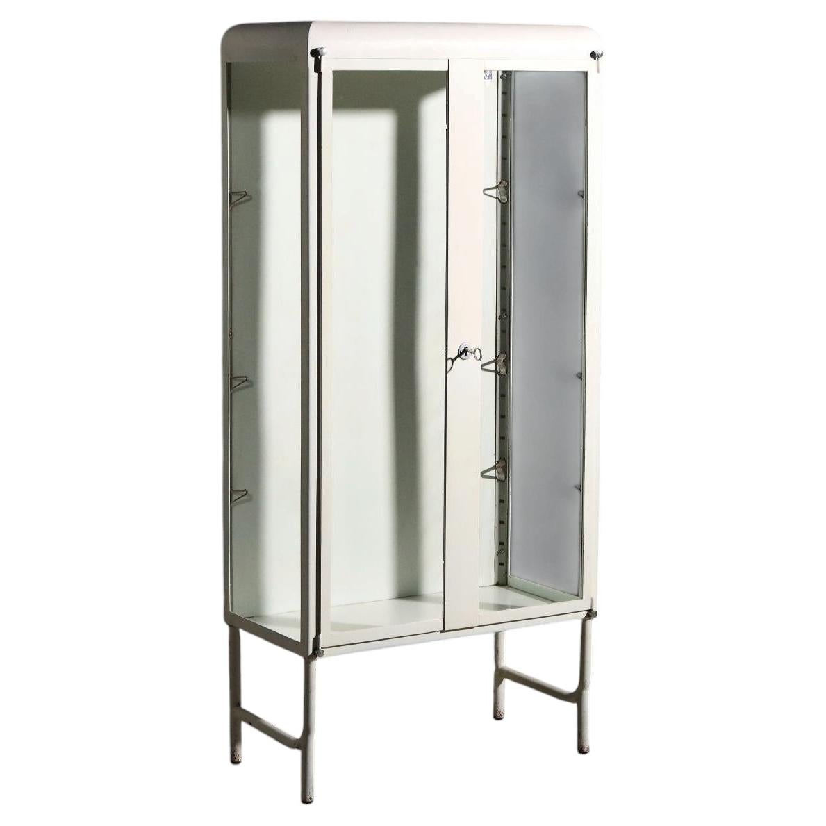 Mid-Century Modern Vitrine, Restored Metal and Glass, Italy, 1960s in vendita