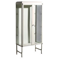Vitrina de estilo «Mid-Century Modern», de metal y cristal restaurada, Italia, década de 1960