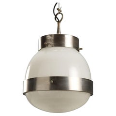 Suspension Delta de Sergio Mazza, laiton et verre, style Mid-Century Modern
