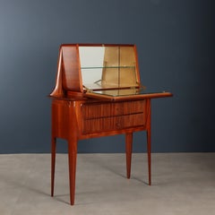 Mid-Century Modern Mahogany Bar Cabinet, Italian Craftsmanship, 1950