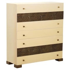 Vintage Dresser with Brass Inlays from the 1970s