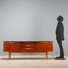 Mid-Century Modern Teak Sideboard, Restored English Design, 1960