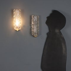 Wandleuchten aus den 50er Jahren aus Messing und Glas