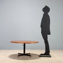 Vintage 1960s Coffee Table with a Round Wooden Top