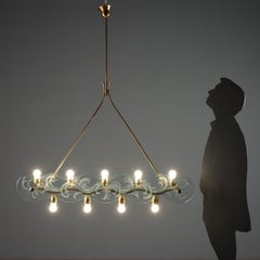 Elegant 1950s Chandelier with Nine Light Points