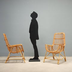 Fauteuils en rotin et en bambou des années 70