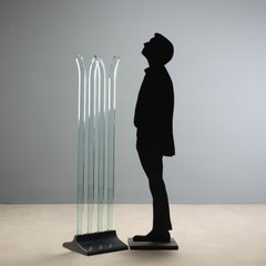 Porte-manteau en verre des années 70, marque Fiam