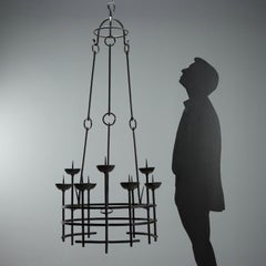 Lustre en fer forgé d'Alberto Gerardi, Italie, début du XIXe siècle