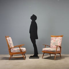 Pair of 1950s Reclining Armchairs, Manufactured by Camea in the 1950s