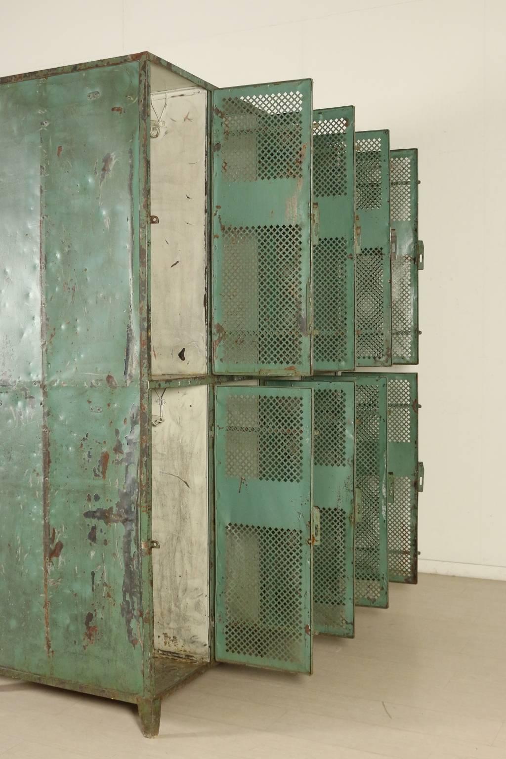 Italian Metal Cabinet by Industrial Vintage, Milan, Italy, 1940s