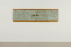 Built-In Maple Glass Brass Bar Cabinet by Osvaldo Borsani, Italy, 1951