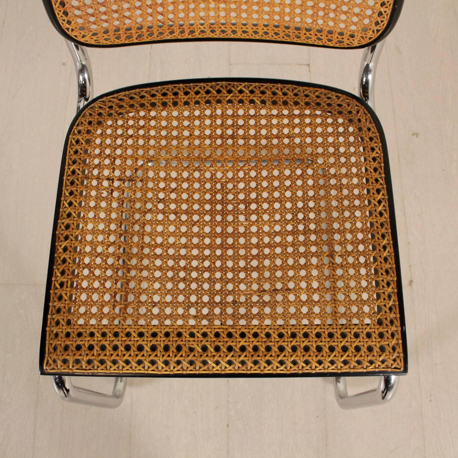 Metal Chairs Designed for Gavina Model Cesca Vienna Straw Vintage, Italy, 1960s-1970s