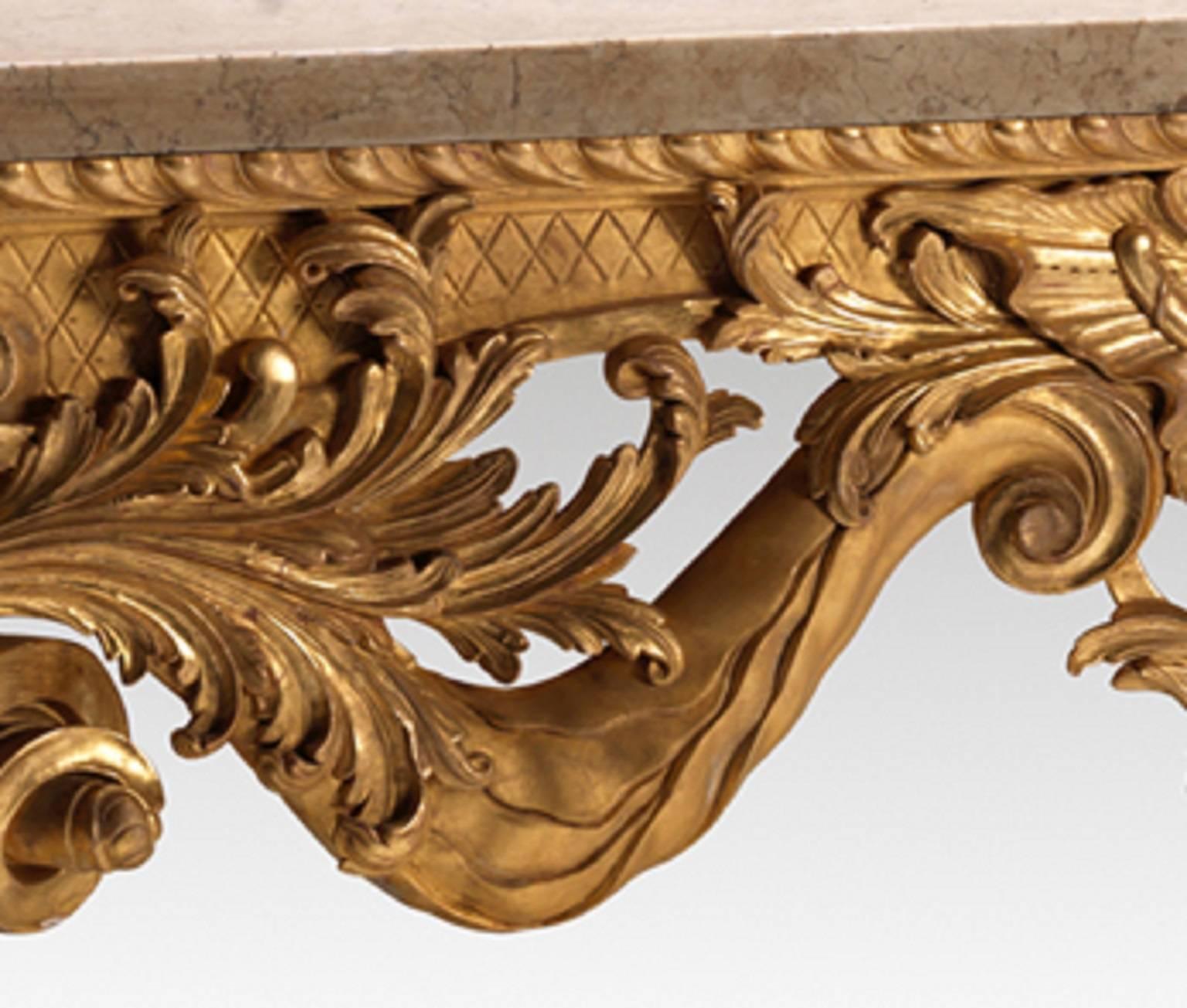 Hand-Carved 'Kirklington Park' Console Table in the manner of Matthias Lock  For Sale