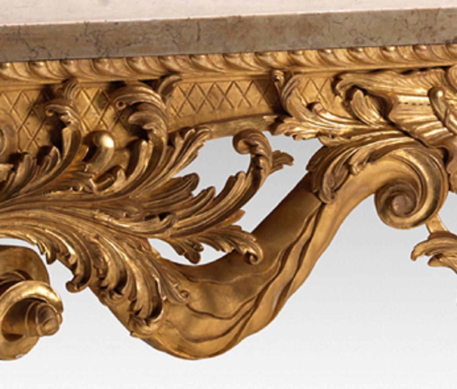 Hand-Carved 'Kirklington Park' Console Table in the manner of Matthias Lock For Sale