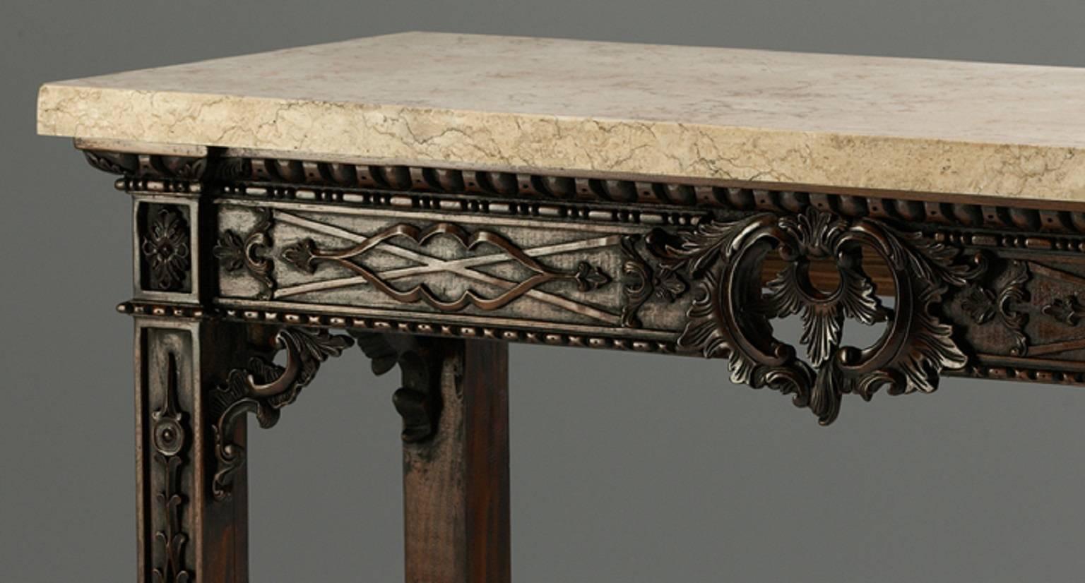 Hand-Crafted Fret Pier Tables in the Chippendale manner For Sale