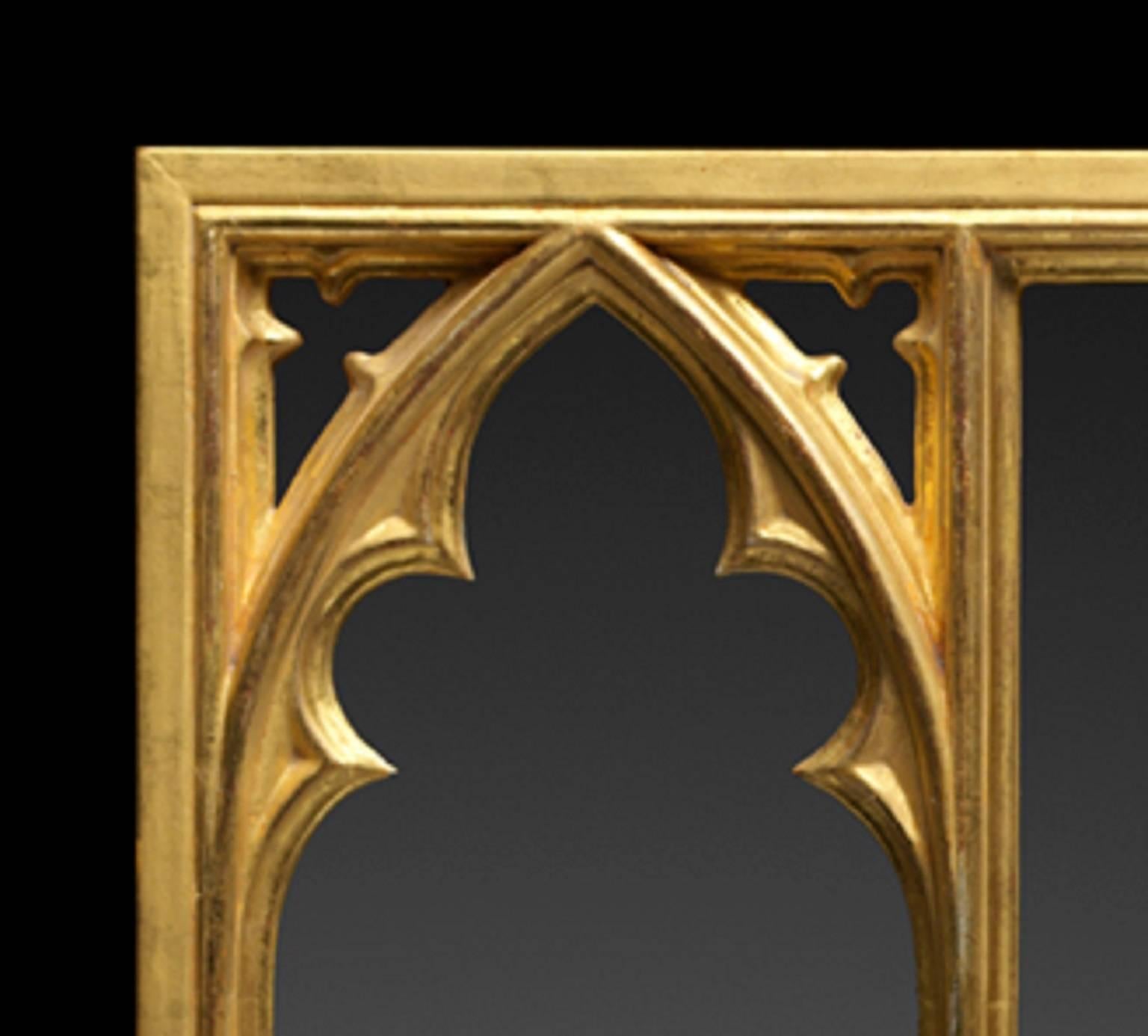 Gothic Revival Strawberry Hill Gothic Overmantel Mirror For Sale