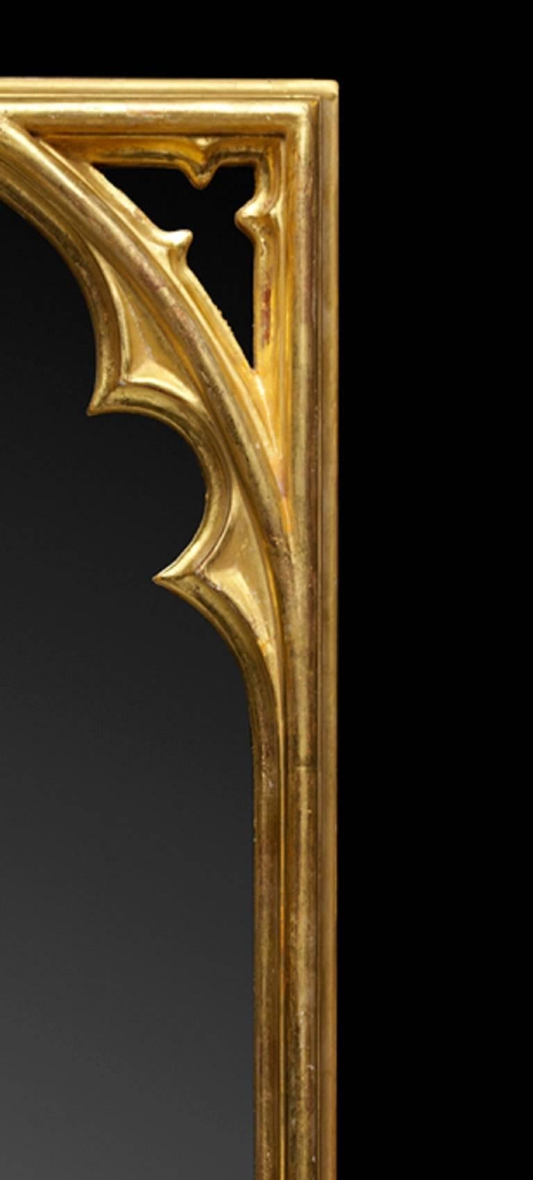 A pair of rectangular carved giltwood Gothic design pier mirrors inspired by the style and decoration of The Long Gallery at Strawberry Hill.

We are currently working to a 30-36 week lead time.