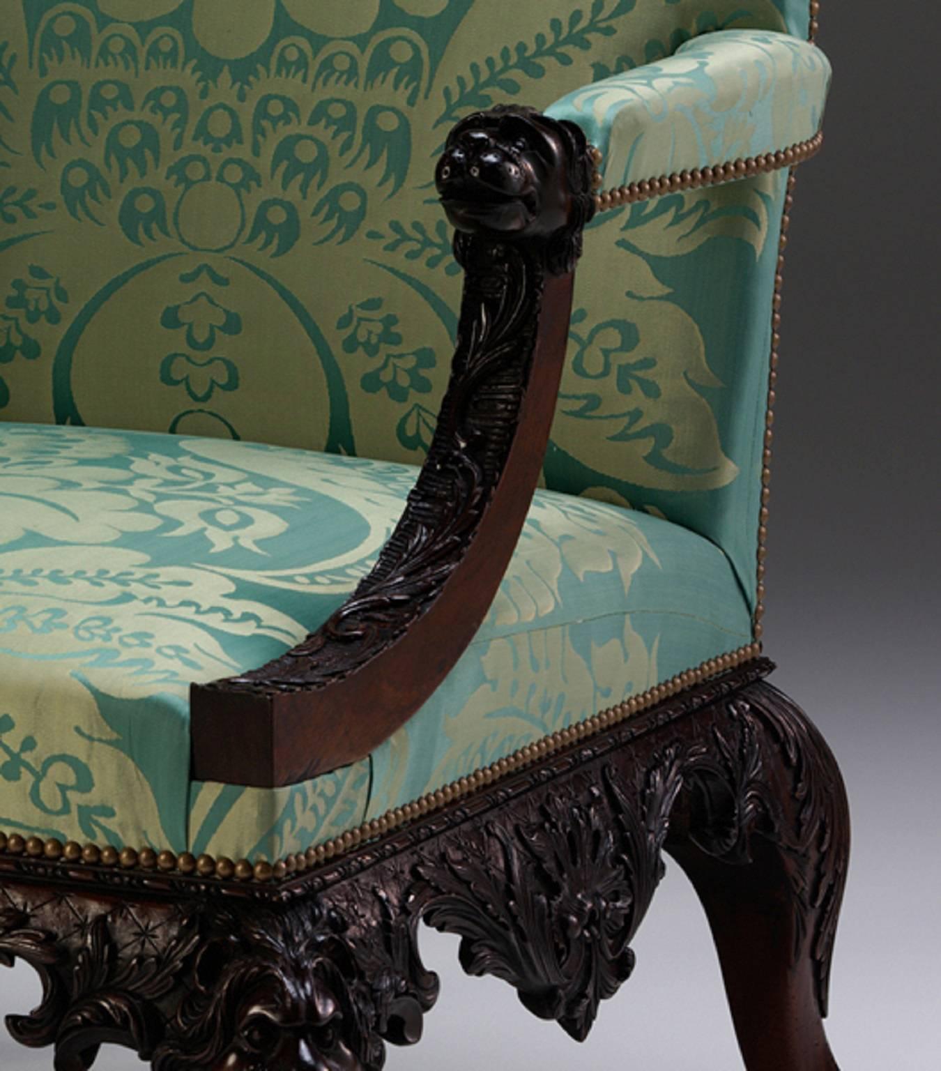 English Library Chair in the George II manner For Sale